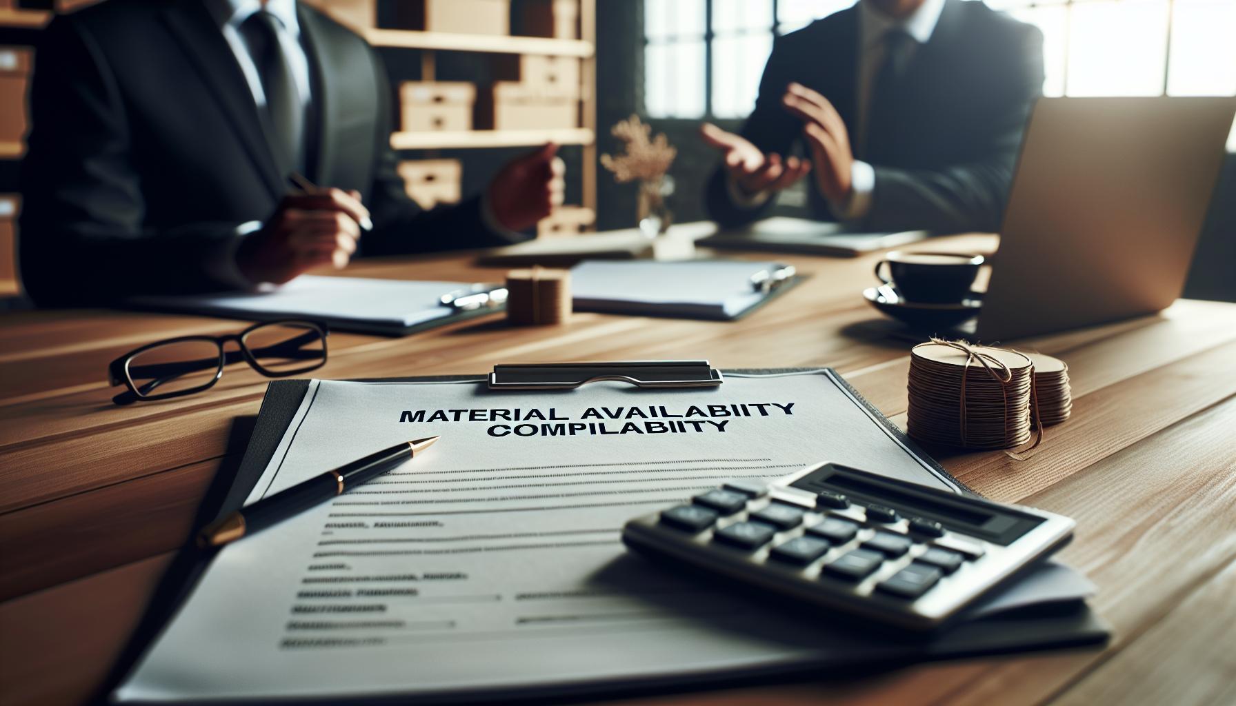 Requisitos legales de disponibilidad de materiales