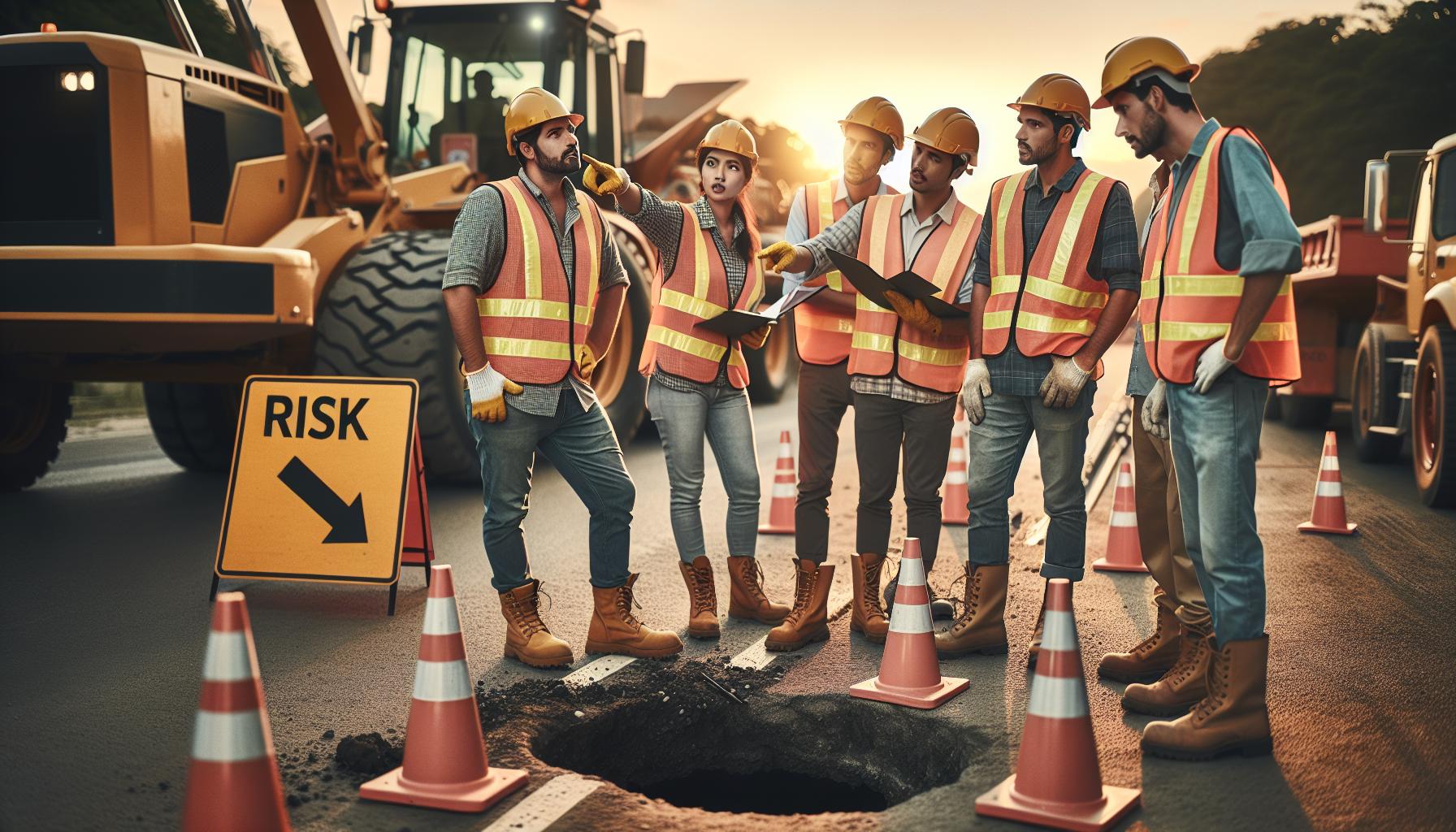 Identificación de riesgos laborales en obras viales